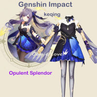 Genshin Impact Keqing Opulent Splendor Cosplay Costumes Game New Character Outfit Clothing Lovely Wig New Arrival Anime