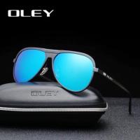 OLEY รุ่น Y8281 สี C01 แว่นตากันแดด แว่นกันแดด แว่นผู้ชาย แว่นผู้หญิง แว่นตา แฟชั่น เลนส์ โพลาไรซ์ 100% ป้องกันแสงรังสี UV400 ทนต่อการขีดข่วน น้ำหนักเบา พร้อม กล่องเก็บอย่างดี Polarized Sunglasses UV400 for Men Women New Fashion with box