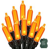 Orange Halloween Lights LED Battery 8 Modes String Lights Indoor Outdoor Halloween Party Xmas Bedroom Patio Decoration