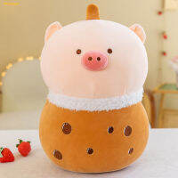 Boneka Mainan จำลองน่ารักสร้างสรรค์หมอนยัดตุ๊กตาหนานุ่มหมูชุดชาเซรามิกน่ารักของขวัญสะดวกสบายสำหรับเด็กเด็ก