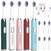 HOKDS Electric Toothbrush Sonic for Kids Adults Dental Whitening Oral Care Clean Replacement Smart Tooth Brushes