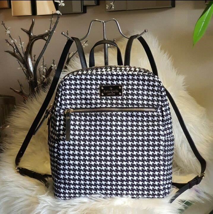 Kate spade black on sale and white checkered purse