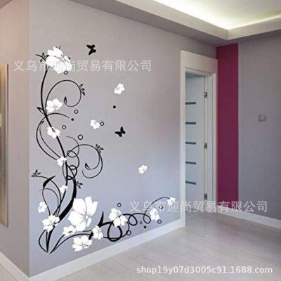 [COD] big tree flower butterfly home decoration bedroom living room childrens self-adhesive removable wall decals