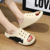 Summer Women Slippers Hollow Design Sandals Men Couples Home Slipper Thick Soft Non-slip Sole Casual Beach Outside Flip Flops