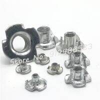 5-10pcs M2 M3 M4 M5 M6 M8 M10 M12 Zinc Plated Four Claws Nut Speaker Nut T-nut Blind Pronged Tee Nut Furniture Hardware Nails Screws Fasteners