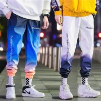 CODwuyan8340 ?READY STOCK? Summer Casual Pants Mens Thin Hip-hop Lovers Loose Gradient Sports Pants 9 Points Pants Jogging Pants Hiking Pants