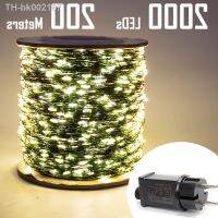 ❄☊ 200M 100M 50M Green Wire Outdoor LED String lights Holiday Waterproof Fairy Garland For Christmas Tree Wedding Party Decoration