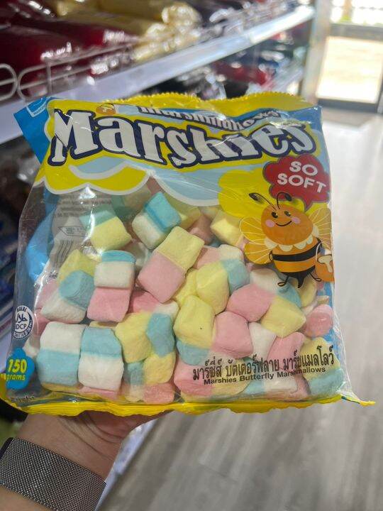 มาร์ชแมลโลว์-มาร์ชี่ส์-มาร์ชแมลโลว์คละสี-marshmallows-marshies-ทุกแบบ-150กรัม