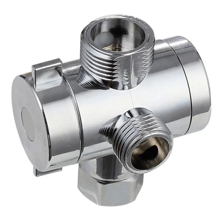 ABS Chrome 3 Way Diverter Hose Fitting T Shape Adapter Connector For ...