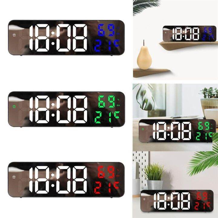 INSURE Large 12/24Hour Mode Humidity Temperature Wall Clock Alarms ...