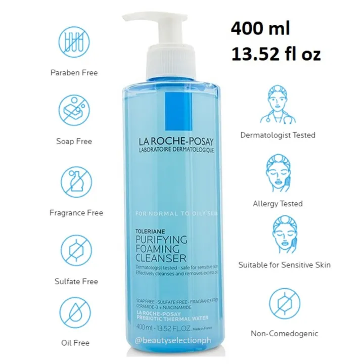 La RochePosay Toleriane Purifying Foaming Face Cleanser for Oily Skin