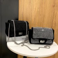 hot【DT】✿☎ﺴ  Fashion Crossbody Rhinestone Messenger for Shopping Leisure Glitter Chain Ladies Handbags