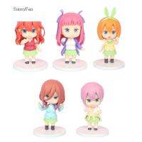 SUNNYFAN ฟิกเกอร์ PVC Gotoubun No Hanayome ของตกแต่งของประดับโต๊ะทำงานโมเดลตุ๊กตาขนาดเล็ก Nakano Miku โมเดลของเล่นสะสมโมเดลของเล่น Nakano ตุ๊กตาขยับแขนขาได้มิกุ5ชิ้น/เซ็ต