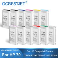 [แบรนด์บุคคลที่สาม] สำหรับ HP 70 HP70ที่รองรับตลับหมึกเต็มหมึกสีสำหรับเอชพี Designjet Z2100 Z3100 Z5400 Z5200 Z3200