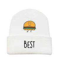 2020 new Best food cartoon printed knitted hat for men and women with warm, cold and leisure line velvet hat