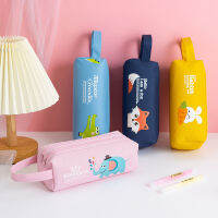 Oxford Large Capacity Pen Bags Double-layer Cartoon Portable Pencil Case &amp; Boxes Crocodile Fox Elephant Rabbit Giraffe