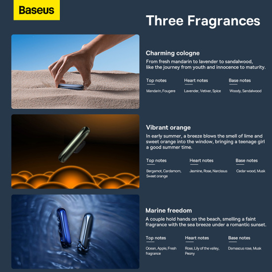 Baseus mini metal car air freshener for auto interior accessories car - ảnh sản phẩm 6