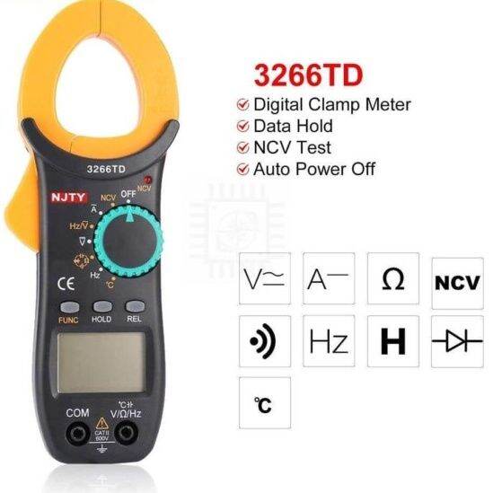 njty-3266td-กระเป๋า-universal-digital-clamp-meter-มัลติมิเตอร์-แอมป์มิเตอร์-วัดความจุ-อุณหภูมิและความถี่