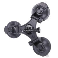 Camera Tripod Mount 1/4 Car Windshield Screw Triple Vacuum Sucker Cup Tripod Mount Holder Bracket for Gopro Hero 5 4 Session