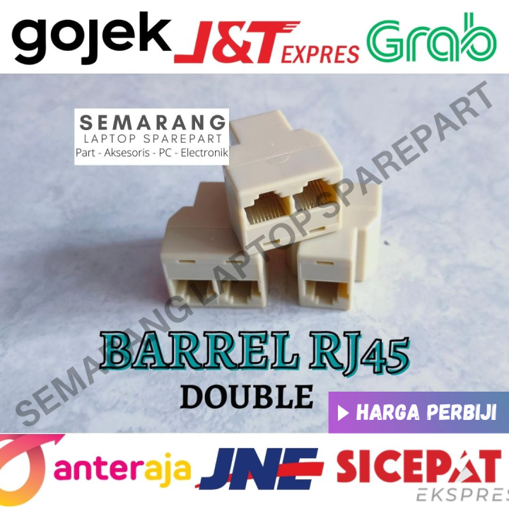 Barrel Double Rj Cabang Barel Utp Rj Lan Konektor Penyambung