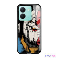 Volans สำหรับ Vivo Y36 Y36 5G เคสเคสโทรศัพท์มือถือกันดั้มกรอบหลังนิ่มเคสกระจกนิรภัยขอบนิ่ม