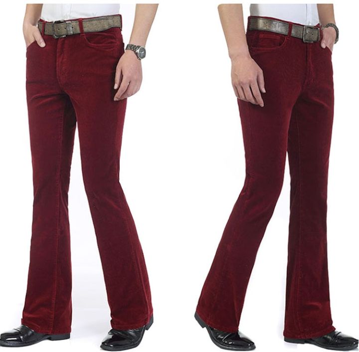 2023new-idopy-กางเกงยีนส์ขาบานสำหรับผู้ชาย-กางเกงยีนส์ขาบานผ้ายืด60s-70s