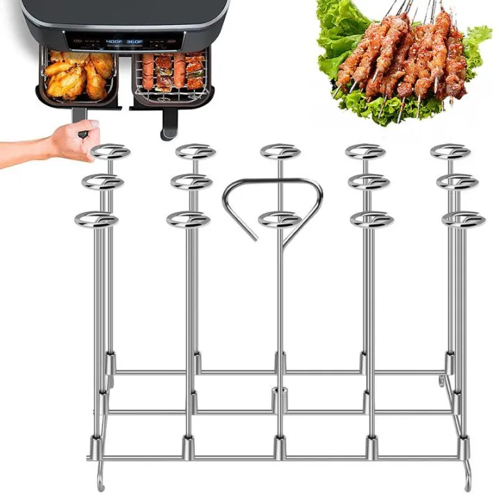 Everso Air Fryer Skewer Stand Rectangle Stainless Steel Skewers Rack ...