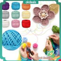 OKDEALS ผลิตภัณฑ์ในครัวเรือน DIY ถัก ถักนิตติ้ง ลูกไม้ผ้าขนสัตว์ วอลเล่ ผ้าฝ้ายแท้ เส้นด้าย