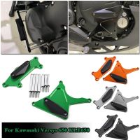 ♠■☒สำหรับ2006 2012 2013 2015 2017 2018 2020 Kawasaki Versys 650 KLE650 Ninja650 ER6N ป้องกันเครื่องยนต์กันล้มแผ่นกันกระแทกที่คลุมมอเตอร์