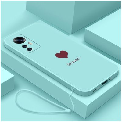 [ฟรีสาย] Xiaomi 12ครั้ง Pro 12 Lite 12 Pro Mi12T สไตล์หัวใจรักยางโทรศัพท์ปกซิลิโคนเหลวกรณีกันกระแทกปลอก