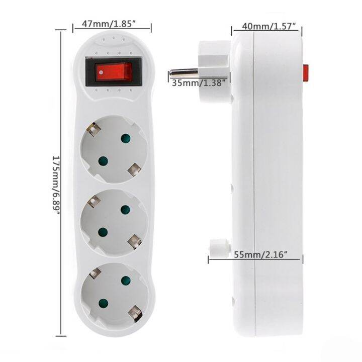 dual-usb-ports-1-to-3-way-eu-standard-power-adapter-socket-strip-porous-terminal-board-16a-conversion-plug-dropshipping-m