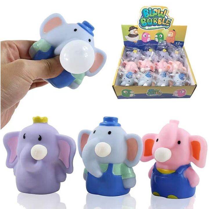 Hand Stretchy Toy Kawaii Squeeze Elephant Sensory Fidget Spit Bubble