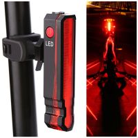 จักรยานไฟท้ายเลเซอร์สายโคมไฟเตือนกันน้ำ Seatpost ไฟ LED USB ชาร์จ MTB ถนนจักรยานไฟท้าย