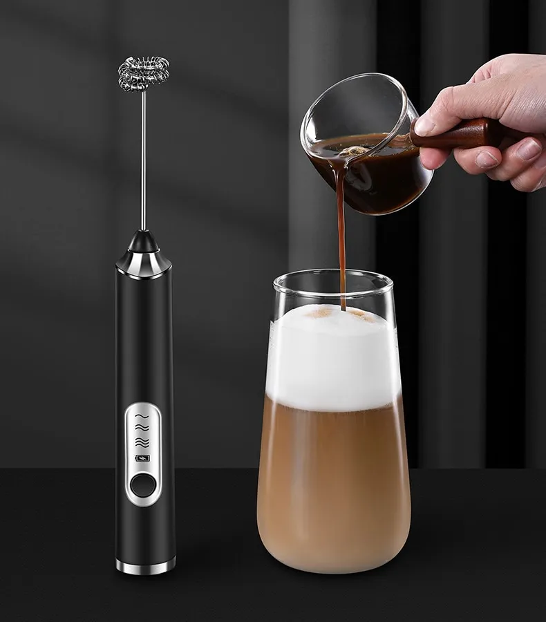 Dropship Milk Frother Handheld, Drink Mixer Small Handheld Milk Frother  Electric Stick Blender For Latte, Coffee, Cappuccino, And Hot Chocolate,  Stainless Steel Double Spring Whisk Head (BLACK) to Sell Online at a