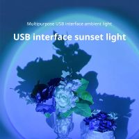 USB Sunset Lamp LED Rainbow Neon Night Light Projector การถ่ายภาพโคมไฟติดผนังบรรยากาศสำหรับห้องนอน Home Room