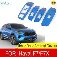 Stainless Steel Inner Door Armrest Window Switch Cover Decoration Control Panel Auto Accessories For Haval F7 F7x 2020 2021 4Pcs