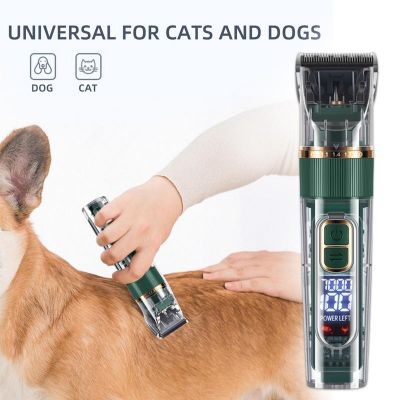 Dog Hair Clipper Portable Hair Trimmer Rechargeable Pet Hair Shaver With Intelligent Display Professional Waterproof Pet Razor
