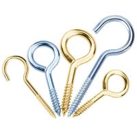 5-200pc Wood Securing Eye Hooks Steel Blue Zinc Plated Copper Sheep Eyes Screw Closed Hook Ring Question Mark Self-Tapping Screw Nails Screws  Fastene