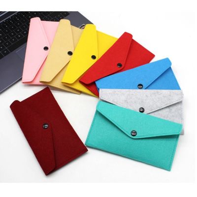 17 Colors Womens Envelope Wallet Felt Bag Candy Color Coin Bag Phone Storage Bag Data Cable Organizer Lipstick Glasses Headphone Storage Bag