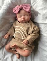 hot！【DT】▨✤  49CM Already Finished Painted Bebe Reborn Rosalie Newborn Sleeping Soft Hand-Drawing Hair Visible Veins