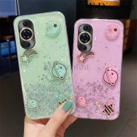 เคสโทรศัพท์ใหม่สำหรับ Huawei Nova 11 Pro ดาวดาวเคราะห์พื้นที่ซิลิโคนนิ่มโปร่งใสเป็นประกายเคสลายดวงจันทร์เด็กผู้หญิงป้องกันการตกสำหรับ Huawei Nova 11