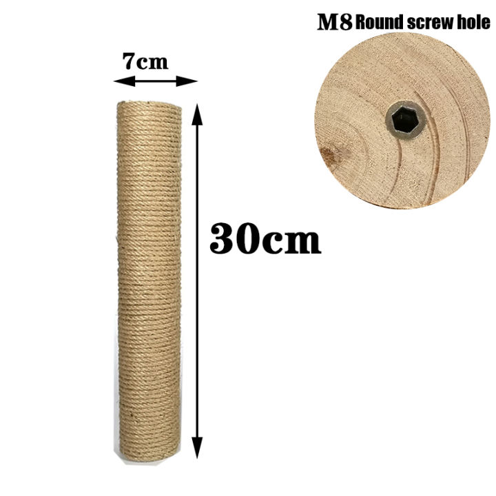 2021Cat Scratching Post Cat Tree Sisal Solid Wood DIY Cat Climbing Frame Replacement Post Accessories Kitten Toy Tower Scratcher