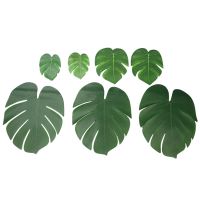 120Pcs Palm Leaves Tropical Party Decorations Simulation Artificial Leaves Monstera Leaves Jungle Theme Party Decorations Wedding Birtay Party Table Decor