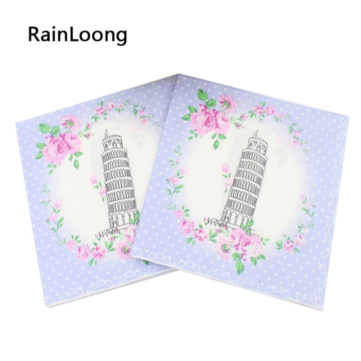 rainloong-33cmx33cm-leaning-tower-of-pisa-torre-pendente-di-pisa-paper-napkins-decoupage-2-layers-1-pack-20pcs-pack