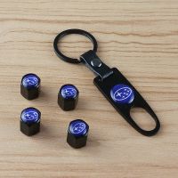 High Quality Car Wheel Tyre Air Valve Caps With Key Chain Set Fit For Subaru Car Emblem Modified Nut hui