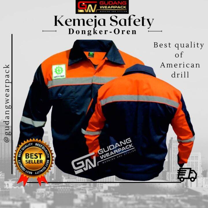 KEMEJA Wearpack Safety wearpack Top Orange Combination (Safety Shirt/K3 ...