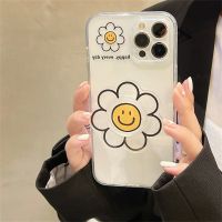 yqcx001 sell well - / Korean Cute Sun Flower Bracket Phone Case For iPhone 14 11 12 13 Pro XS Max X XR SE 7 8 Plus Soft Transparent Shockproof Cover