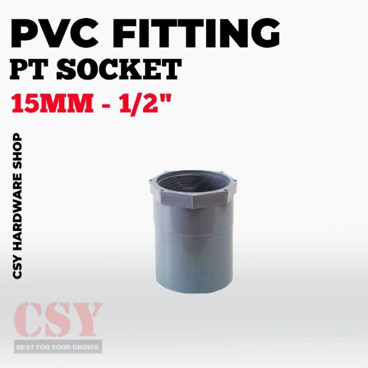 Pvc Fitting Pt Socket Mm Penyambung Paip Pvc Pt Soket Lazada