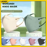 LAZADY หน้ากากป้องกันแบบใช้แล้วทิ้ง4ชั้นกรอง,3D สี Morandi 1ชิ้นที่ครอบปากผู้ใหญ่