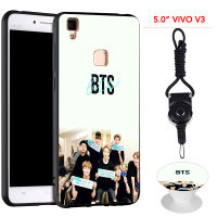 BTS เคสโทรศัพท์สำหรับ5.0 VIVO V3ซิลิคอนนุ่มกรณีที่มีรูปแบบเดียวกันแหวนและเชือก